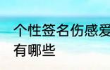 个性签名伤感爱情 个性签名伤感爱情有哪些