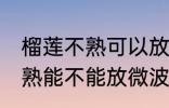 榴莲不熟可以放微波炉加热吗 榴莲不熟能不能放微波炉加热